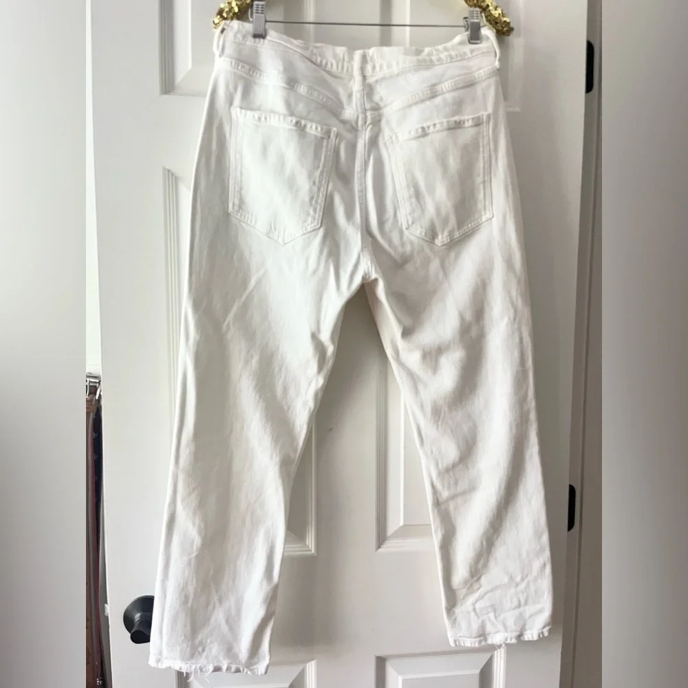 Agolde White Riley Crop Straight Leg Jeans Size 31 - Picture 5 of 13
